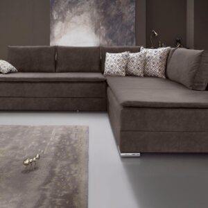 Canapé d’angle convertible INOSIGN Night & Day, en microfibre marron