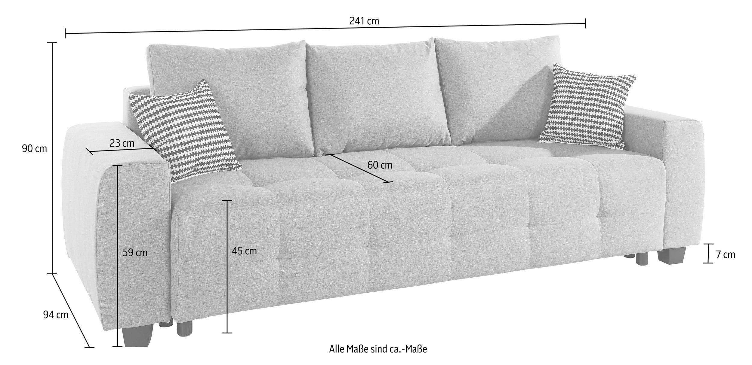 Canapé convertible Bella avec coffre de rangement en microfibre marron clair – Image 5