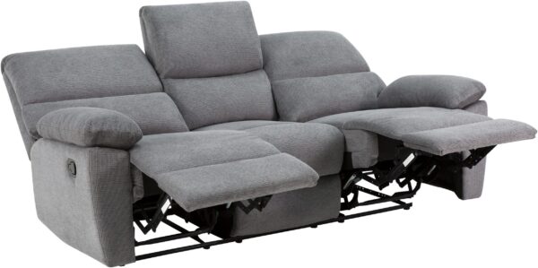 CANAPE 3 places LANNOY fonction relax manuelle en tissu gris – Image 4