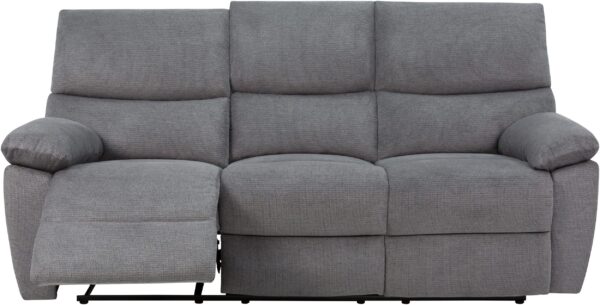 CANAPE 3 places LANNOY fonction relax manuelle en tissu gris – Image 2
