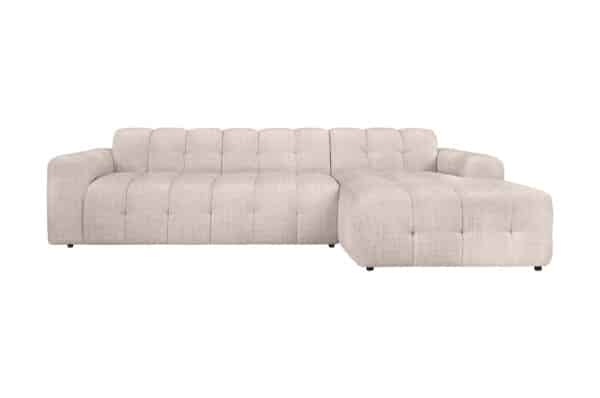 Canapé d'angle gauche ou droit  fixe modulable ELLA tissu bouclette Beige écru – Image 3