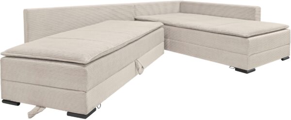 Canapé d’angle convertible INOSIGN Night XXL & Day, en velours côtelé beige – Image 4