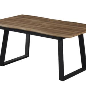 Table à Manger Industrielle CHICAGO avec les vagues extensible 160/200 X 100 X 75cm 6 à 8 personnes en Bois et Métal Noir