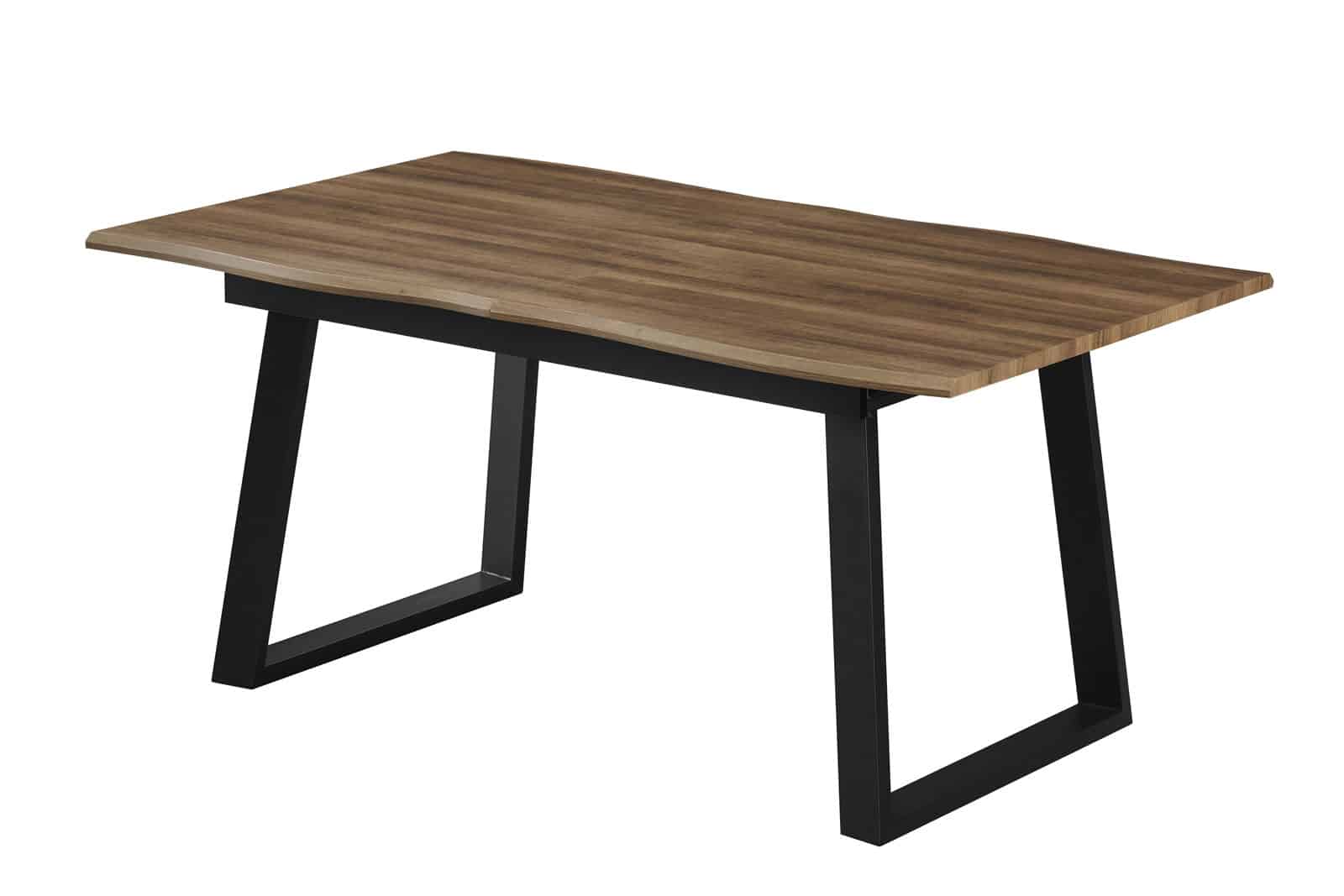 Table à Manger Industrielle CHICAGO avec les vagues extensible 160/200 X 100 X 75cm 6 à 8 personnes en Bois et Métal Noir