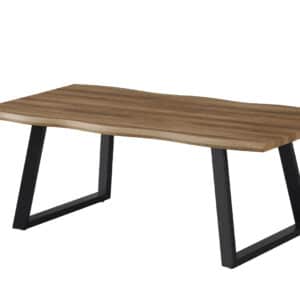 Table basse CHICAGO Industrielle avec les vagues 120 X 65 X 45cm en Bois et Métal Noir