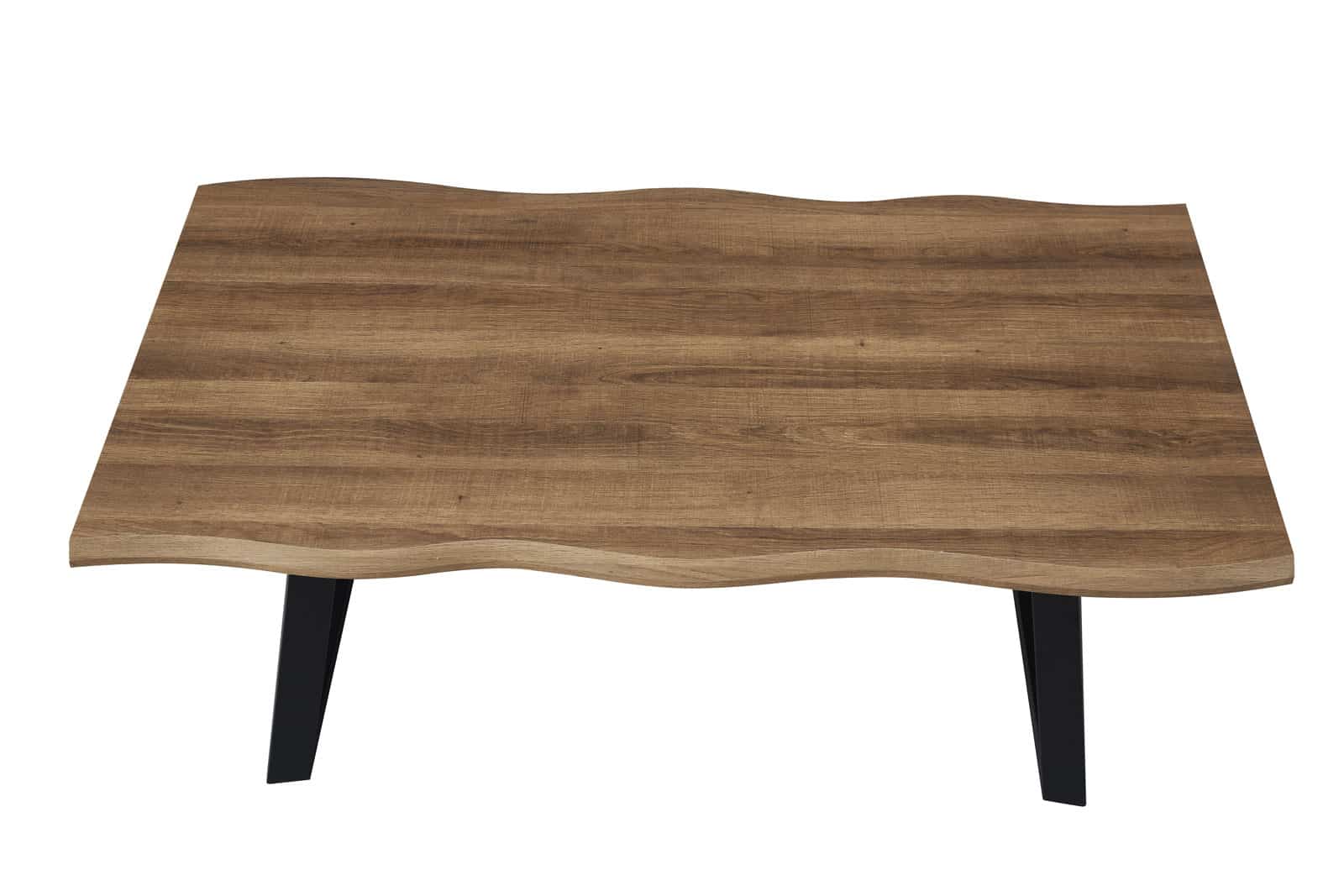 Table basse CHICAGO Industrielle avec les vagues 120 X 65 X 45cm en Bois et Métal Noir – Image 2
