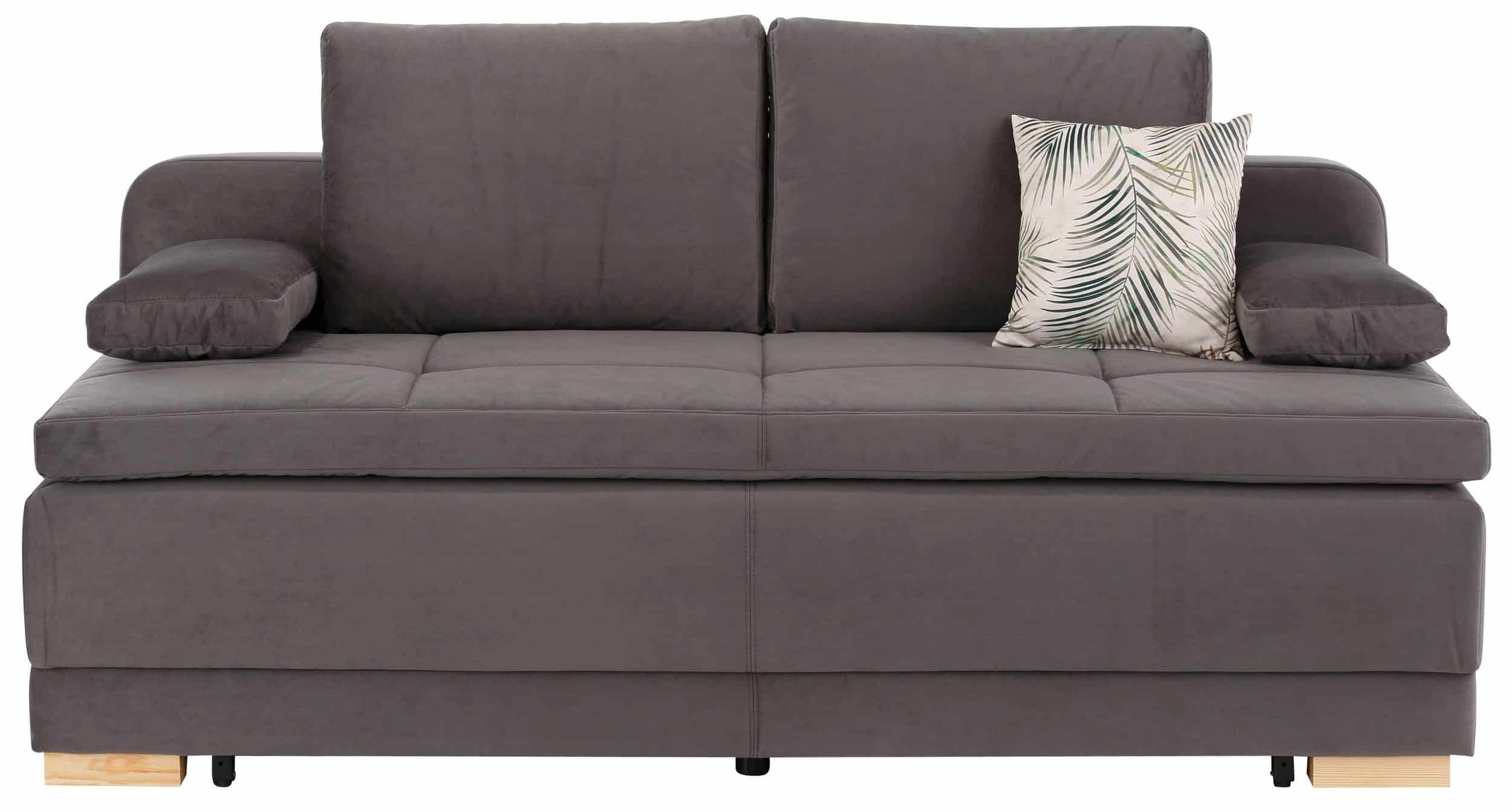 Canapé-lit INOSIGN BERLIN avec Sommier Tapissier, Coffre de Rangement en velours gris foncé – Image 2