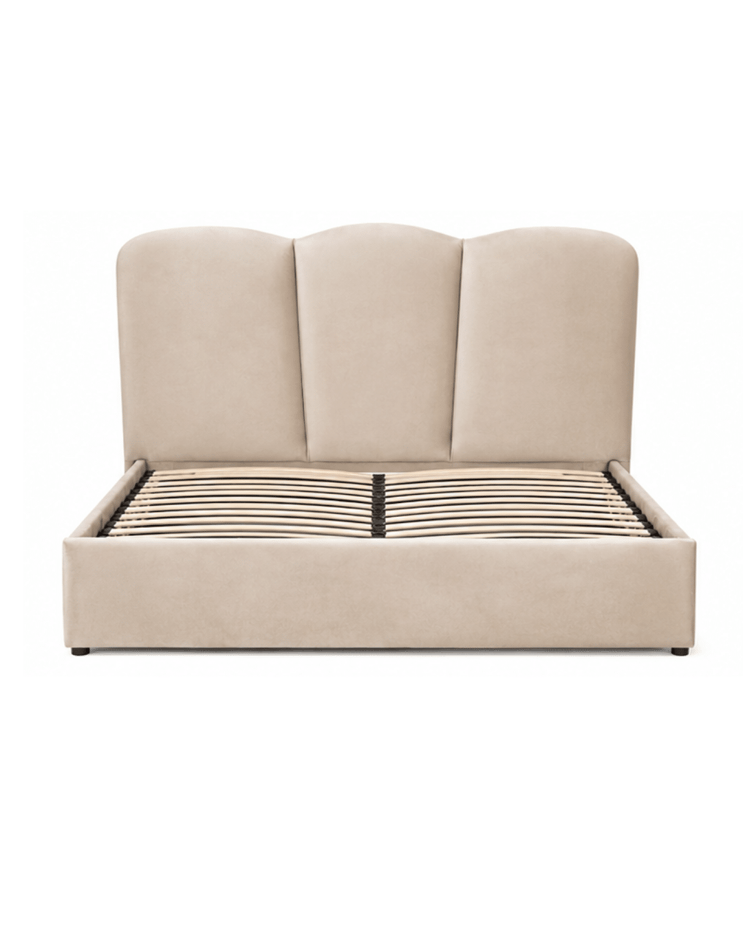 Lit coffre design capitonné 3 panneaux