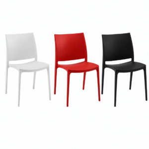 Chaises empilable NOVA en polypropylène 3 couleurs