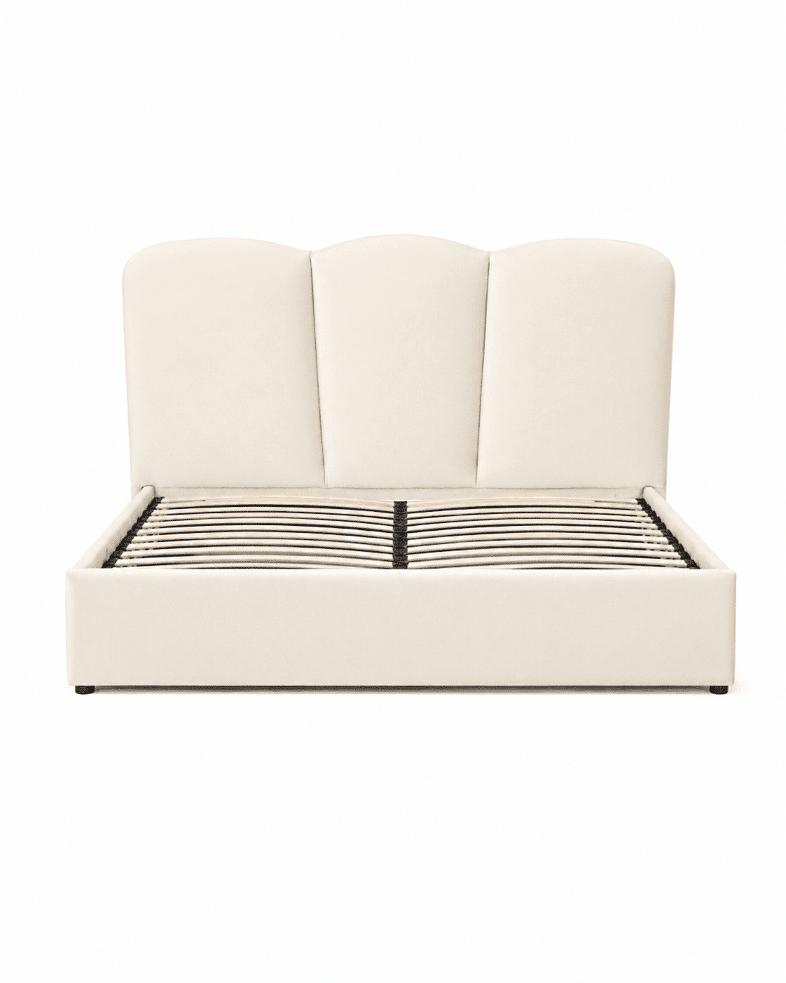 Lit coffre EVA design capitonné 3 panneaux en velours – Image 2