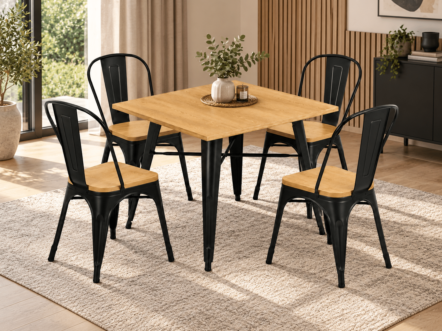 Chaise Bois & Métal industrielle