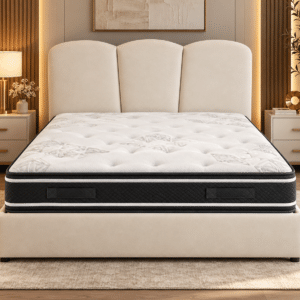 Lit coffre EVA design capitonné 3 panneaux en velours