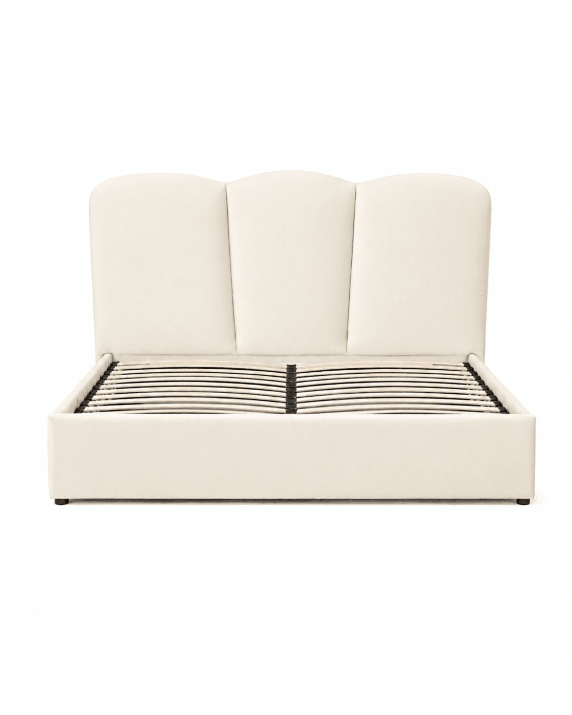 Lit coffre EVA design capitonné 3 panneaux en velours