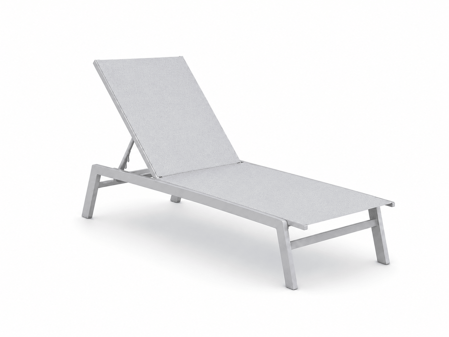 Transat solis Aluminium | Toile en PVC | Dossier Réglable avec roulettes en gris clair