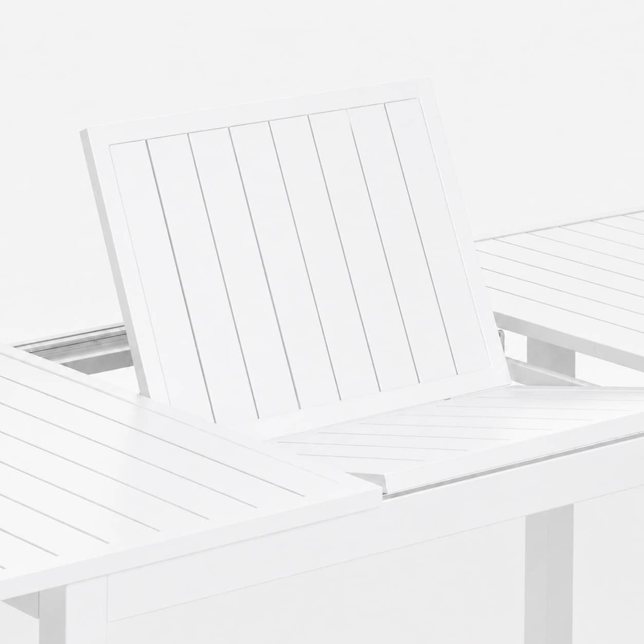 Table de jardin Chicago extensible rallonge papillon aluminium blanc 170/ 240 x 100 x 75cm – Image 4