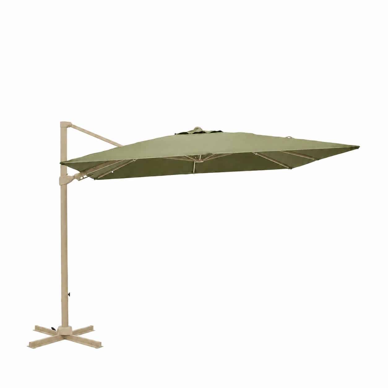 Parasol Déporté 3x3M, Parasol de Jardin Extérieur Pliable, Base Croisée Rotatifà 180° Protection UV vert – Image 2