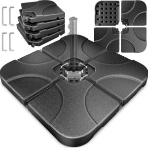 Base de parasol en 4 parties pour qualité HDPE rechargeable avec de l’eau 60L ou 80 kg de sable