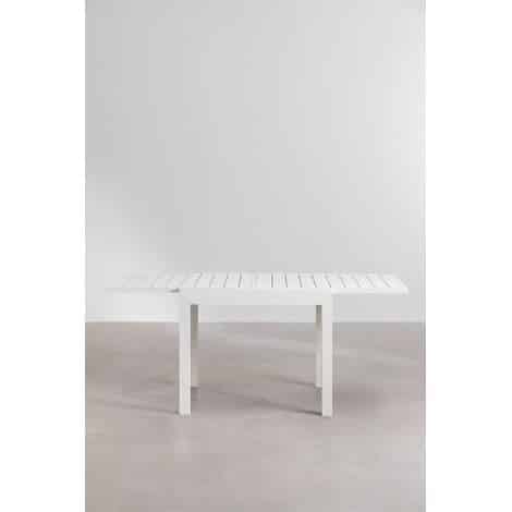 Table de jardin extensible en aluminium Miami 80/160 x 80 x 77cm beige