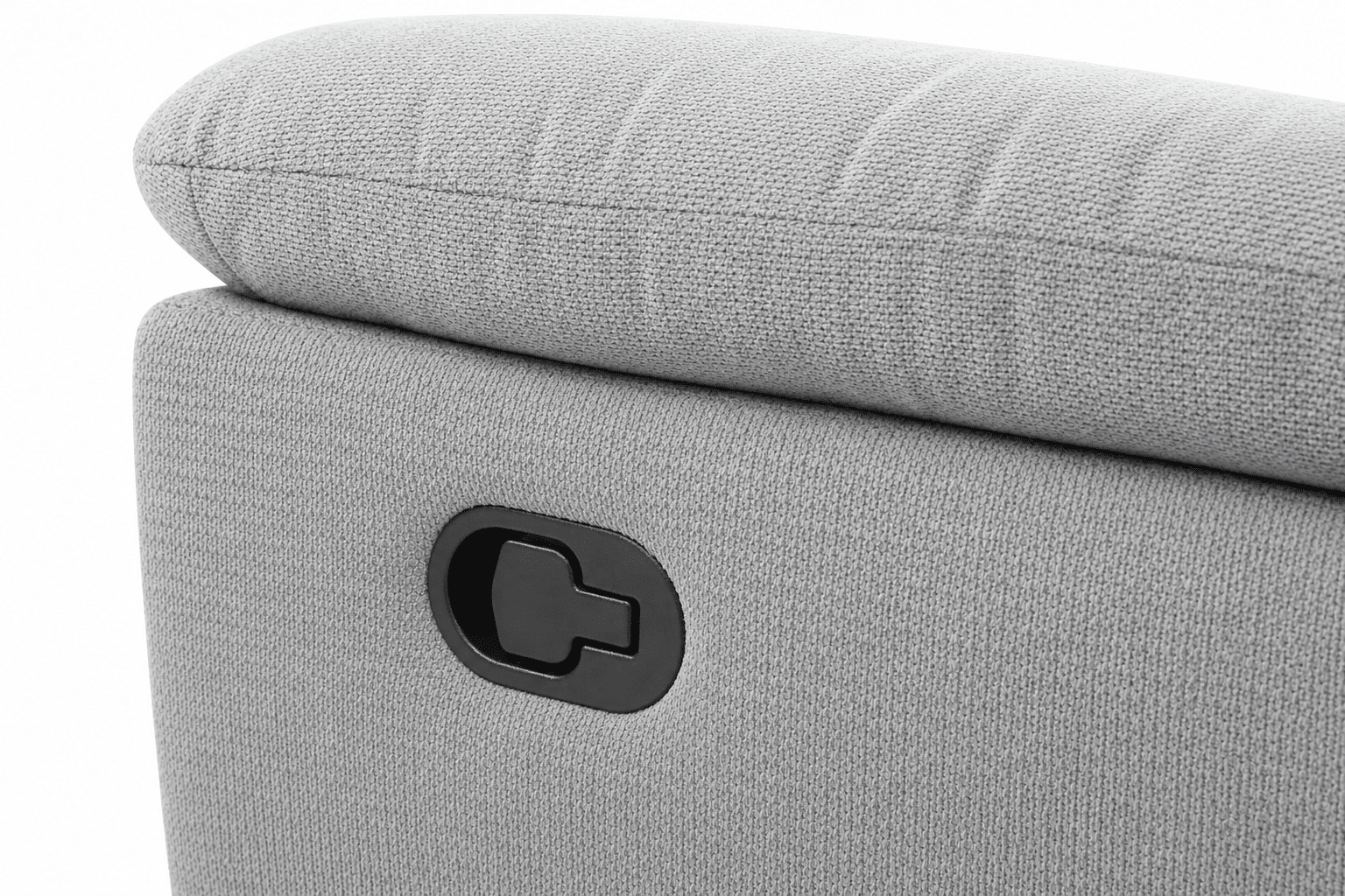 Canapé 3 places Terone fonction relax électriques en tissu gris clair – Image 3