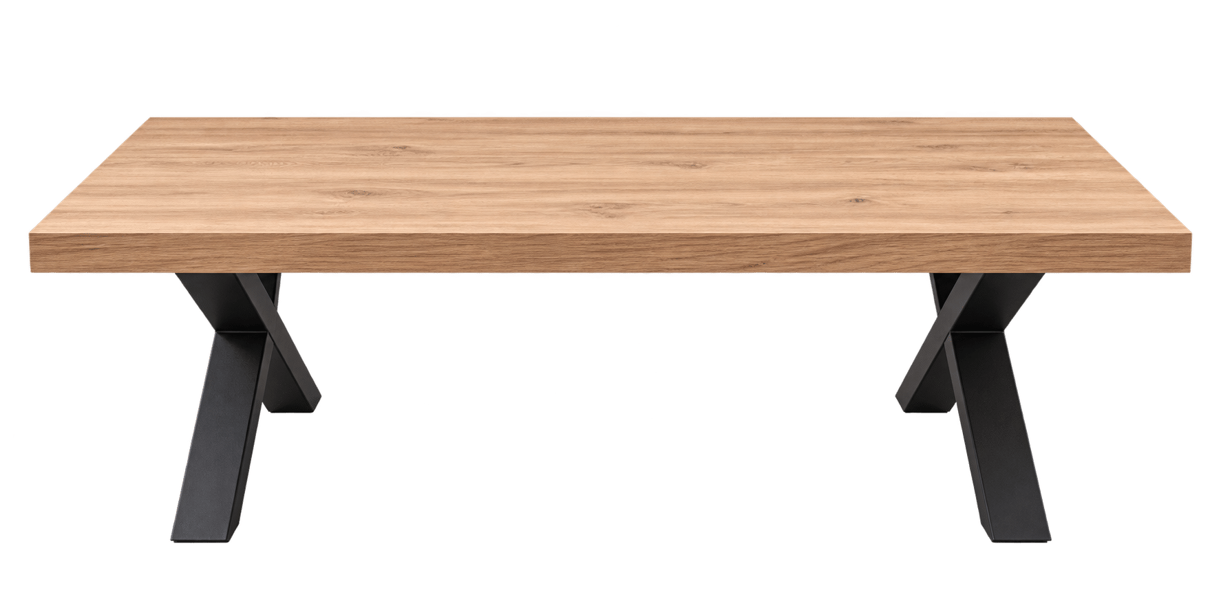 Table Basse Uriel – Décor Chêne Denver Oak et Pieds Métal Noir (L130 cm) – Image 2