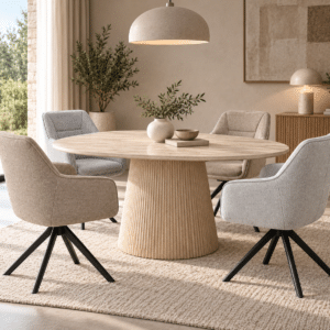 Chaise de salle a manger Lisa pivotante en tissu