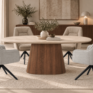 Chaise pivotante de salle a manger lisa en tissu