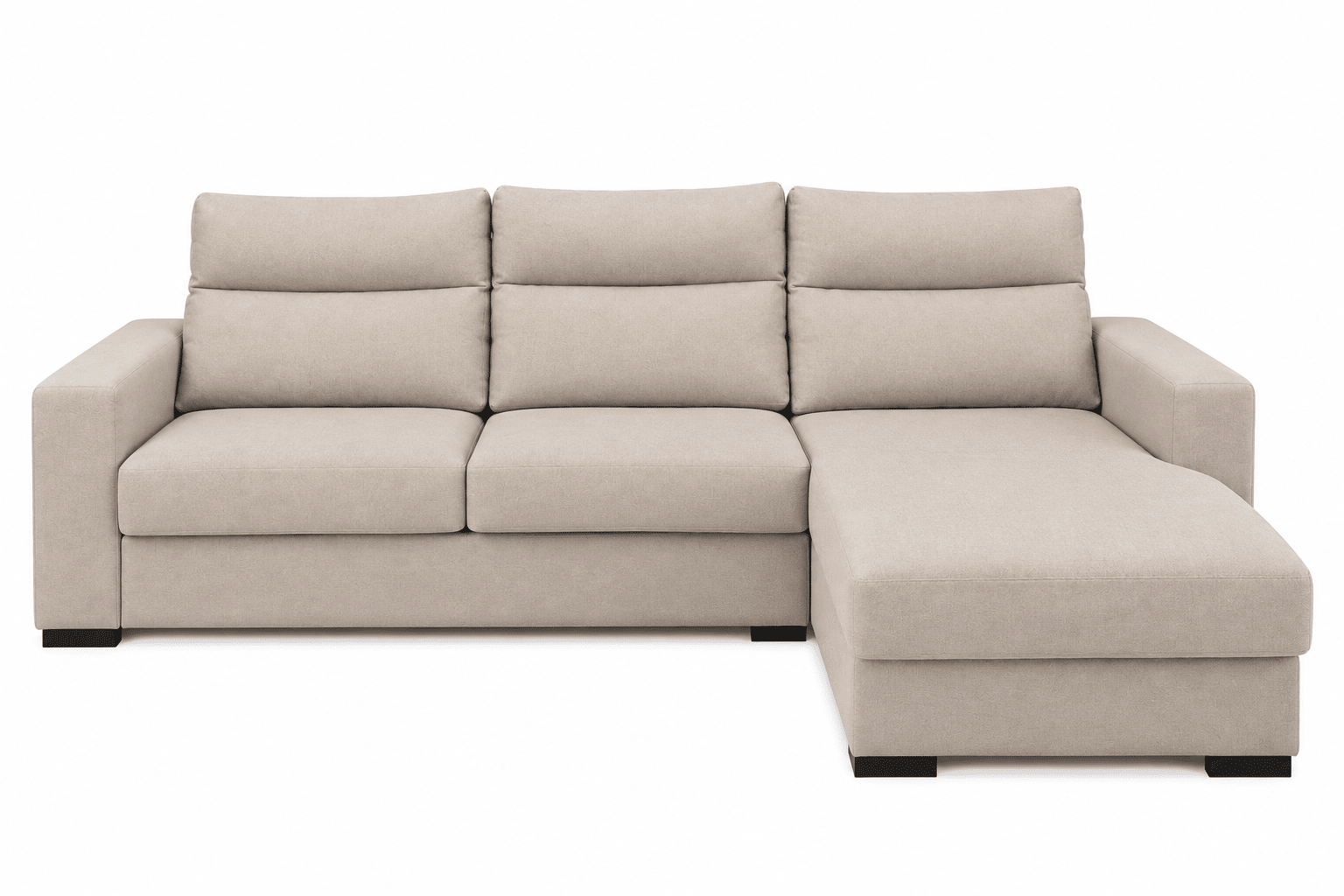 Canapé d'angle convertible réversible rapido avec matelas 140X190cm intégré en tissu taupe – Image 2