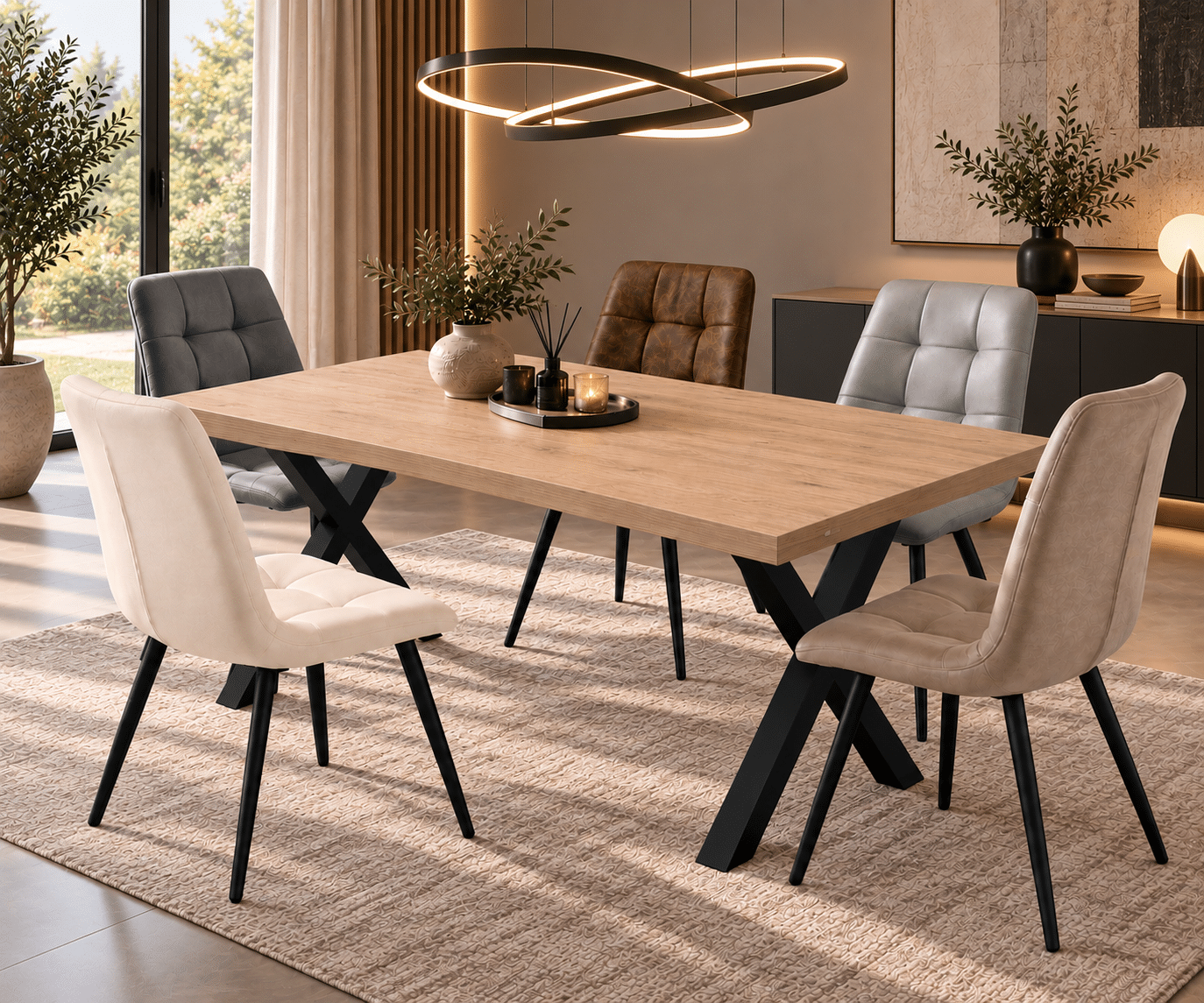 Table à Manger MILAN – Décor chêne clair (L200cm)