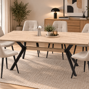 Table extensible Scarlet Oak décor papier