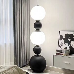 Lampadaire Sphères Noir & Blanc maitora