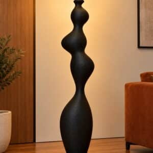 Lampadaire design sculptural noir
