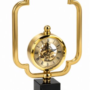 Horloge décorative dorée – Style contemporain