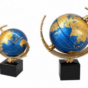 globes terrestres décoratifs – Bleu & Doré en 2 dimensions