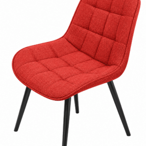 Chaise en tissu rouge Lisboa- aribha avec pieds noirs