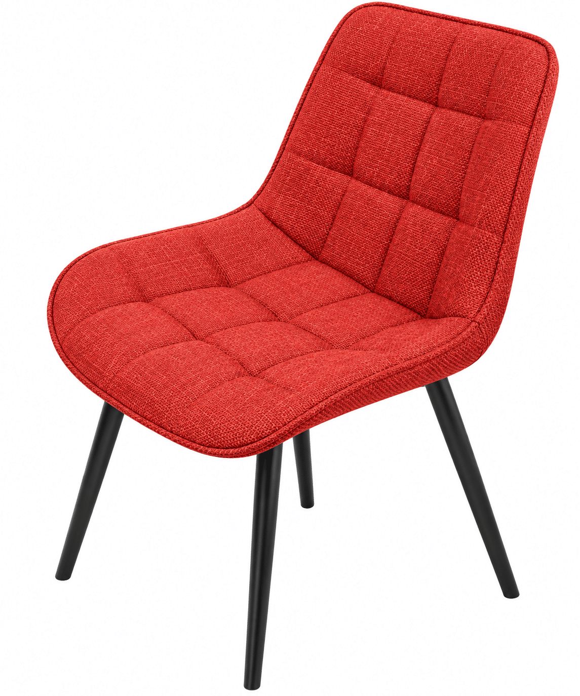 Chaise en tissu rouge Lisboa- aribha avec pieds noirs