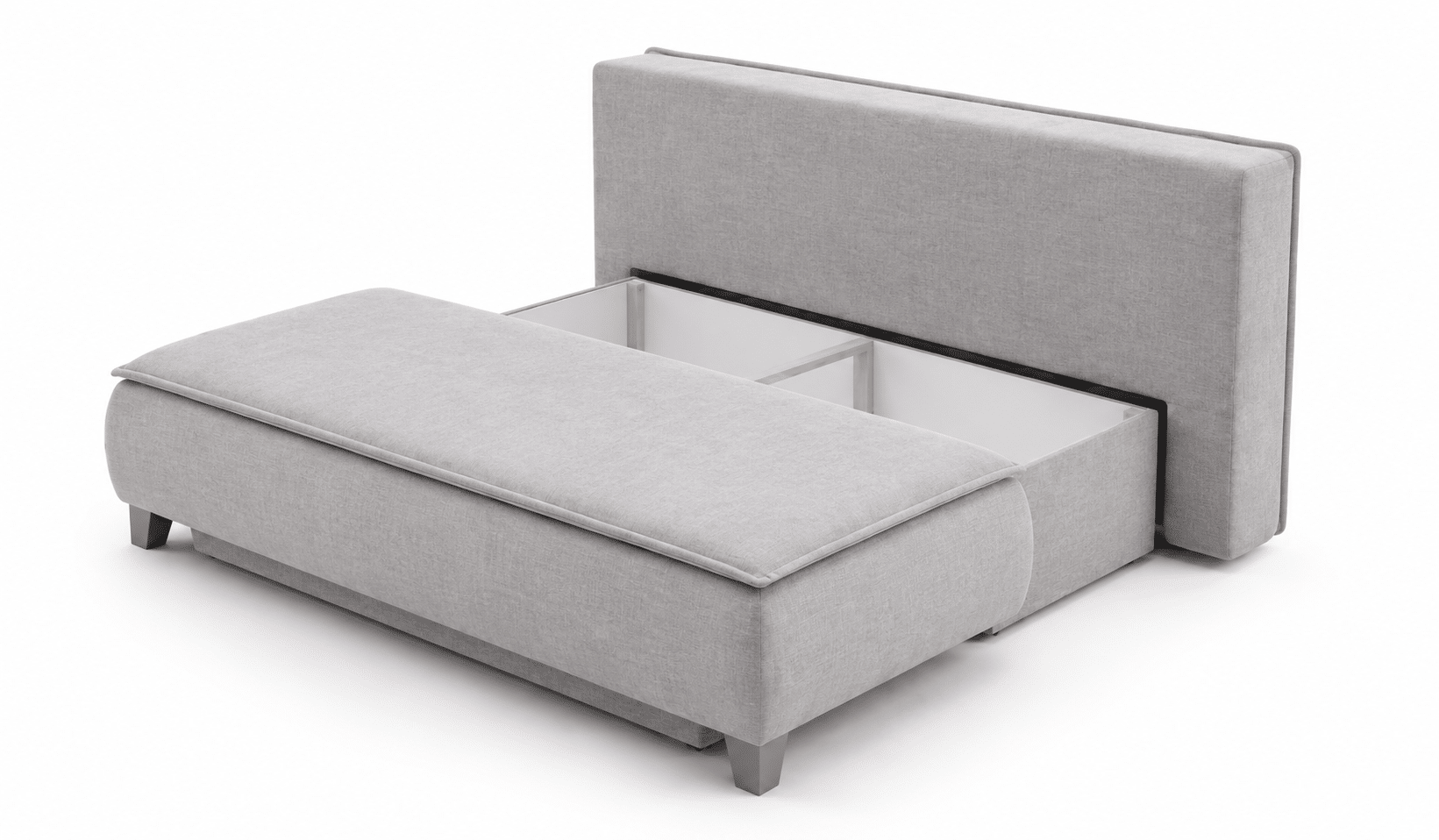 Canapé 3 Places convertible Calgary Velours lisse gris – Image 2