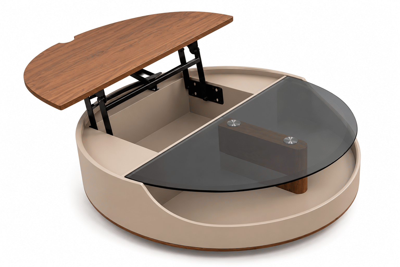 Ensemble de tables basses design – Bois & verre fumé – Image 3