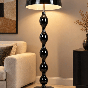 Lampadaire Design Noir Brillant – Style Moderne et Élégant brarnu